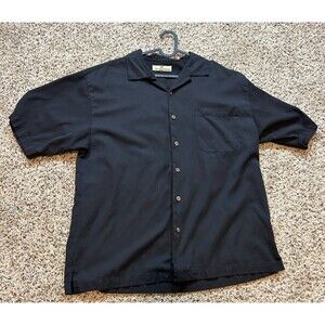 Tommy Bahama Play Now Pay Later World Tour 2003 Black Silk Camp Shirt Large